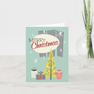Retro Christmas 1958 Wenskaart -Personaliseren Kaart