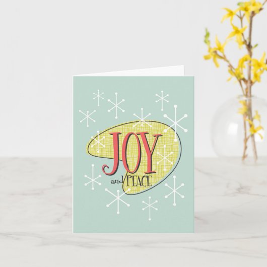 Retro Christmas 1958 Wenskaart -Personaliseren Kaart (Gele Bloem)