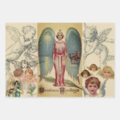 RETRO CHRISTMAS AFBEELDINGEN die Reeks van 3 verpa Inpakpapier Vel (Voorkant 3)