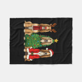 Retro Christmas Afghan Hound Santa Reindeer Dog Lo Fleece Deken (Voorkant (Horizontaal))