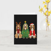 Retro Christmas Afghan Hound Santa Reindeer Dog Lo Kaart (Gele Bloem)