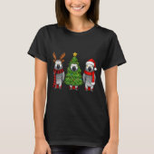 Retro Christmas African G Parrot Bird Santa Reinde T-shirt (Voorkant)