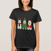 Retro Christmas American Eskimo Dog Santa Reindeer T-shirt (Voorkant)