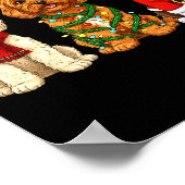 Retro Christmas Ao Santa Reindeer Dog Lover  Poster (Hoek)