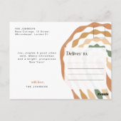 Retro Christmas Arch Frame Family Photo Postcard Briefkaart (Achterkant)