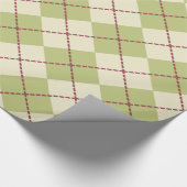 Retro Christmas Argyle Patroon Inpakpapier (Hoek)