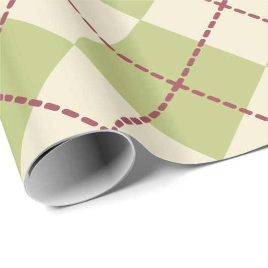 Retro Christmas Argyle Patroon Inpakpapier (Rol Hoek)