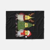 Retro Christmas Atiel Parrot Santa Reindeer Fleece Deken (Voorkant (Horizontaal))