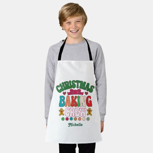 Retro Christmas Baking Crew Kinder Schort (Gedragen)