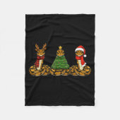 Retro Christmas Ball Python Snake Santa Reindeer  Fleece Deken (Voorkant)