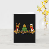 Retro Christmas Ball Python Snake Santa Reindeer Kaart (Gele Bloem)