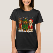 Retro Christmas Beagle Santa Reindeer Dog Lover  T-shirt (Voorkant)