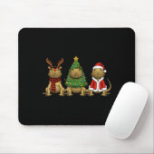 Retro Christmas Bearded Dragon Santa Reindeer Muismat (Met muis)