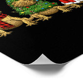 Retro Christmas Bearded Dragon Santa Reindeer  Poster (Hoek)