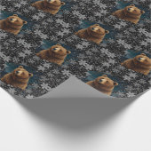 Retro Christmas beer middernacht sneeuwlandschap Cadeaupapier (Hoek)