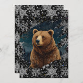 Retro Christmas beer middernacht sneeuwlandschap Kaart (Voorkant / Achterkant)