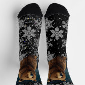 Retro Christmas beer middernacht sneeuwlandschap Sokken (Top)