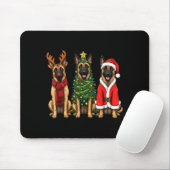 Retro Christmas Belgian Malinois Santa Reindeer Do Muismat (Met muis)