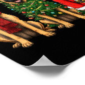 Retro Christmas Belgian Malinois Santa Reindeer Do Poster (Hoek)