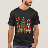 Retro Christmas Belgian Malinois Santa Reindeer Do T-shirt (Voorkant)