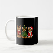 Retro Christmas Bengal Cat Santa Reindeer Koffiemok (Links)
