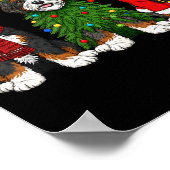 Retro Christmas Bernedoodle Santa Reindeer Dog Lov Poster (Hoek)
