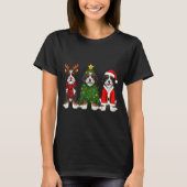 Retro Christmas Bernedoodle Santa Reindeer Dog Lov T-shirt (Voorkant)