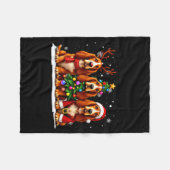 Retro Christmas Bet Hound Santa Reindeer Dog Lover Fleece Deken (Voorkant (Horizontaal))