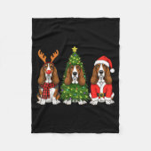 Retro Christmas Bet Hound Santa Reindeer Dog Lover Fleece Deken (Voorkant)
