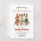 Retro Christmas Bloemen Vrolijk Klein Vrijgezellen Kaart (Voorkant)