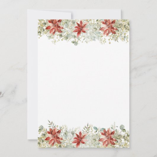 Retro Christmas Bloemen Vrolijk Klein Vrijgezellen Kaart (Achterkant)