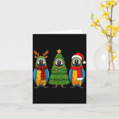 Retro Christmas Blue And Yellow Macaw Parrot Santa Kaart (Gele Bloem)