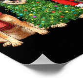 Retro Christmas Blue Heeler Santa Reindeer Dog Lov Poster (Hoek)