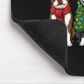 Retro Christmas Boston Terrier Santa Reindeer Dog Muismat (Hoek)