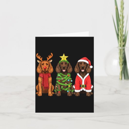 Retro Christmas Boykin Spaniel Santa Reindeer Dog  Kaart (Voorkant)