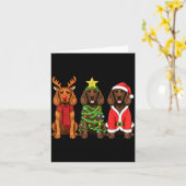 Retro Christmas Boykin Spaniel Santa Reindeer Dog  Kaart (Gele Bloem)