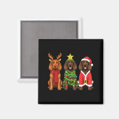 Retro Christmas Boykin Spaniel Santa Reindeer Dog  Magneet (Voorkant / Achterkant)