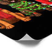 Retro Christmas Boykin Spaniel Santa Reindeer Dog  Poster (Hoek)