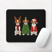 Retro Christmas Brittany Spaniel Santa Reindeer Do Muismat (Met muis)