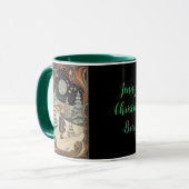 Retro Christmas Bygone Era Sneeuwscène Mok (Voorkant links)