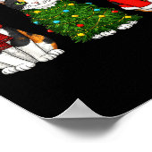 Retro Christmas Calico Cat Santa Reindeer Poster (Hoek)