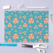 Retro Christmas Candy Cane Blauw Tissuepapier (Craft)