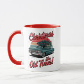 Retro Christmas Car – Old Times Holiday Mok (Links)