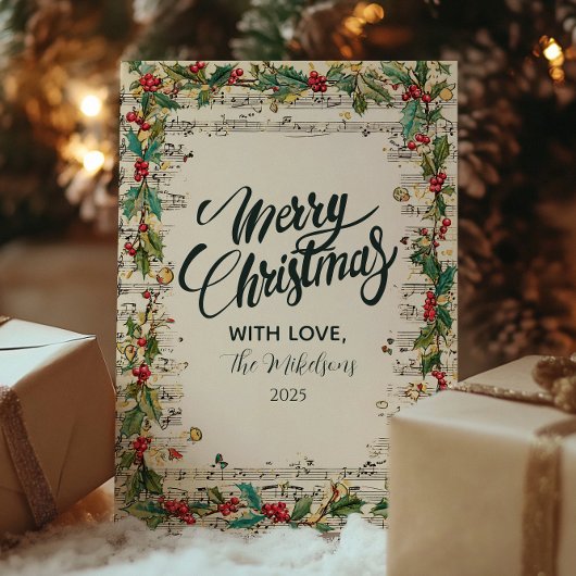 Retro Christmas Carolers Vakantie Feestdagenkaart