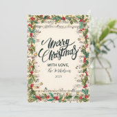 Retro Christmas Carolers Vakantie Feestdagenkaart (Staand voorkant)