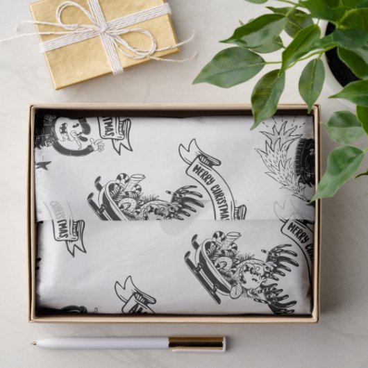 RETRO CHRISTMAS CHARACTERS WEEFSELPAPIER TISSUEPAPIER (Geschenk)