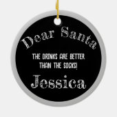Retro Christmas Cheer Pinup Keramisch Ornament (Achterkant)