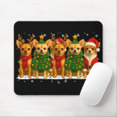 Retro Christmas Chihuahua Santa Reindeer Dog Lover Muismat (Met muis)