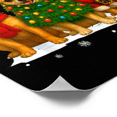 Retro Christmas Chihuahua Santa Reindeer Dog Lover Poster (Hoek)