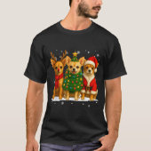 Retro Christmas Chihuahua Santa Reindeer Dog Lover T-shirt (Voorkant)